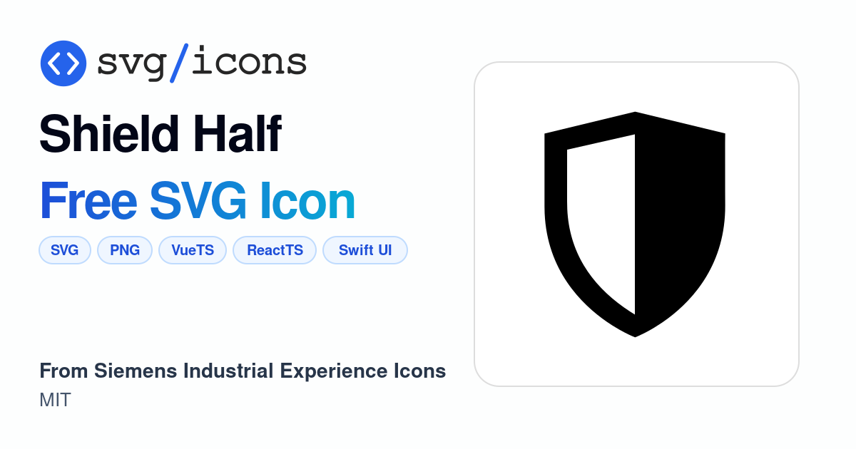 Shield-half SVG Icon - Free Shield-half PNG & SVG Download