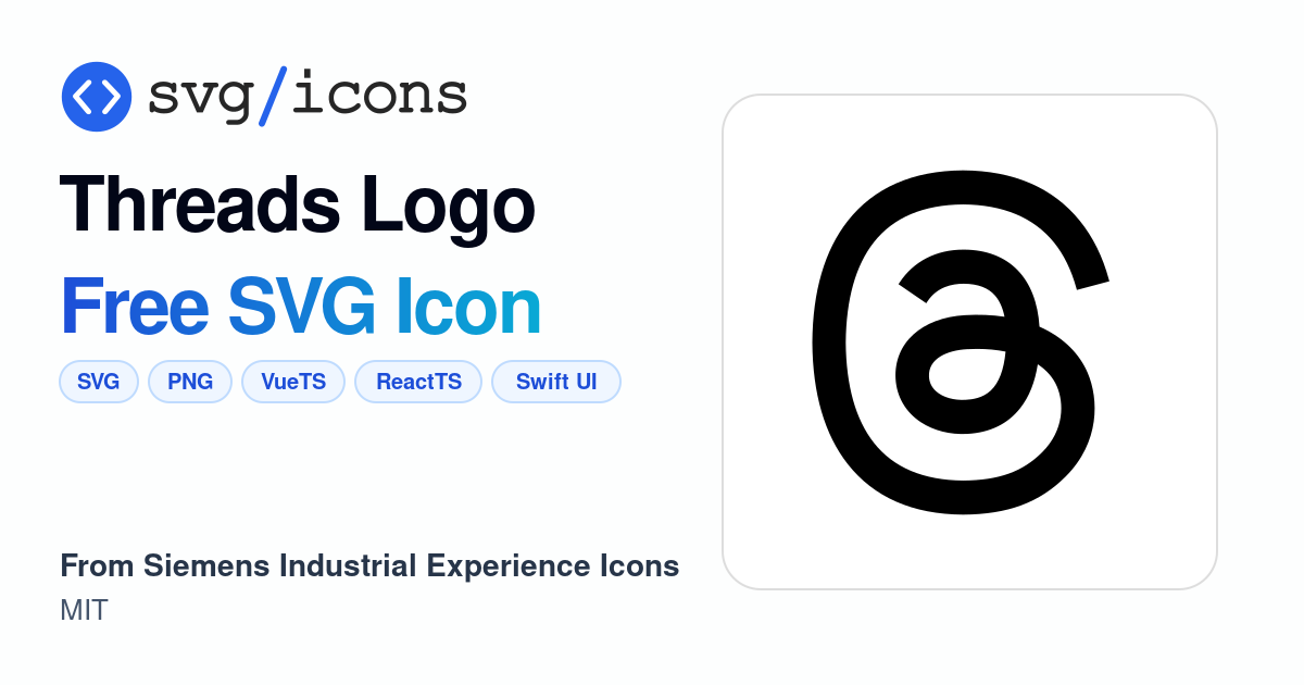 Threads-logo SVG Icon - Free Threads-logo PNG & SVG Download