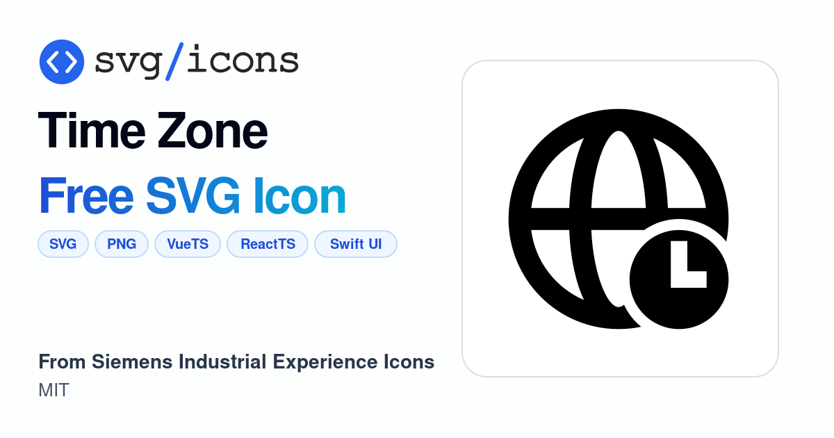 Time-zone SVG Icon - Free Time-zone PNG & SVG Download