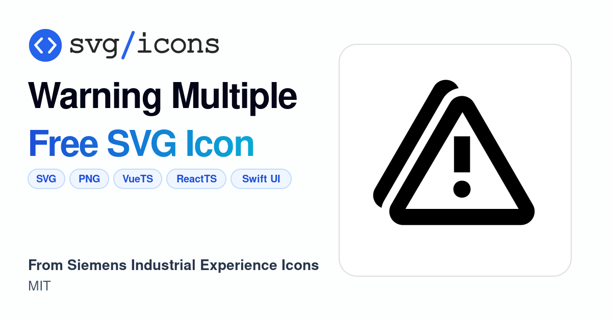 Warning-multiple SVG Icon - Free Warning-multiple PNG & SVG Download