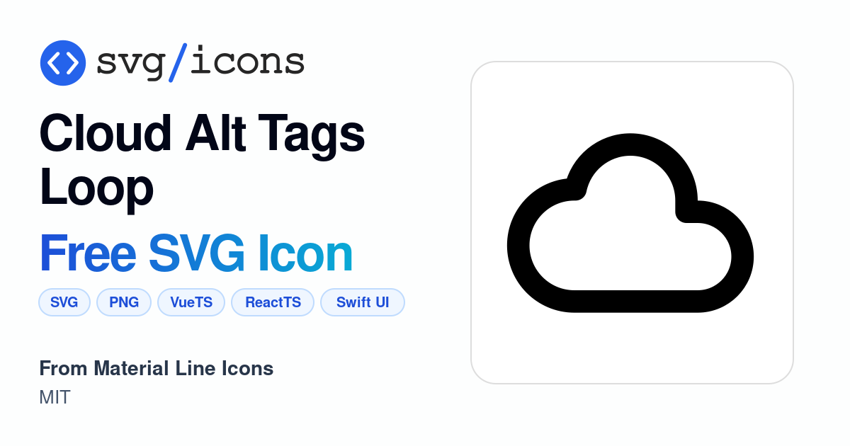 Cloud-alt-tags-loop SVG Icon - Free Cloud-alt-tags-loop PNG & SVG Download