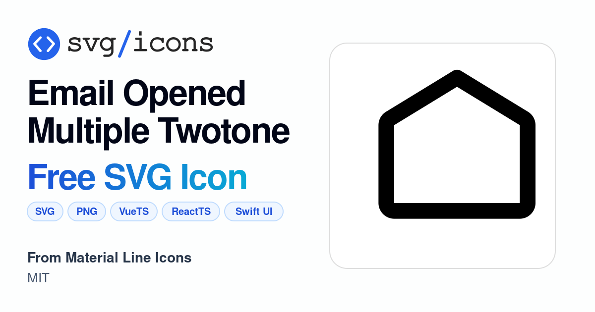 Email-opened-multiple-twotone SVG Icon - Free Email-opened-multiple ...