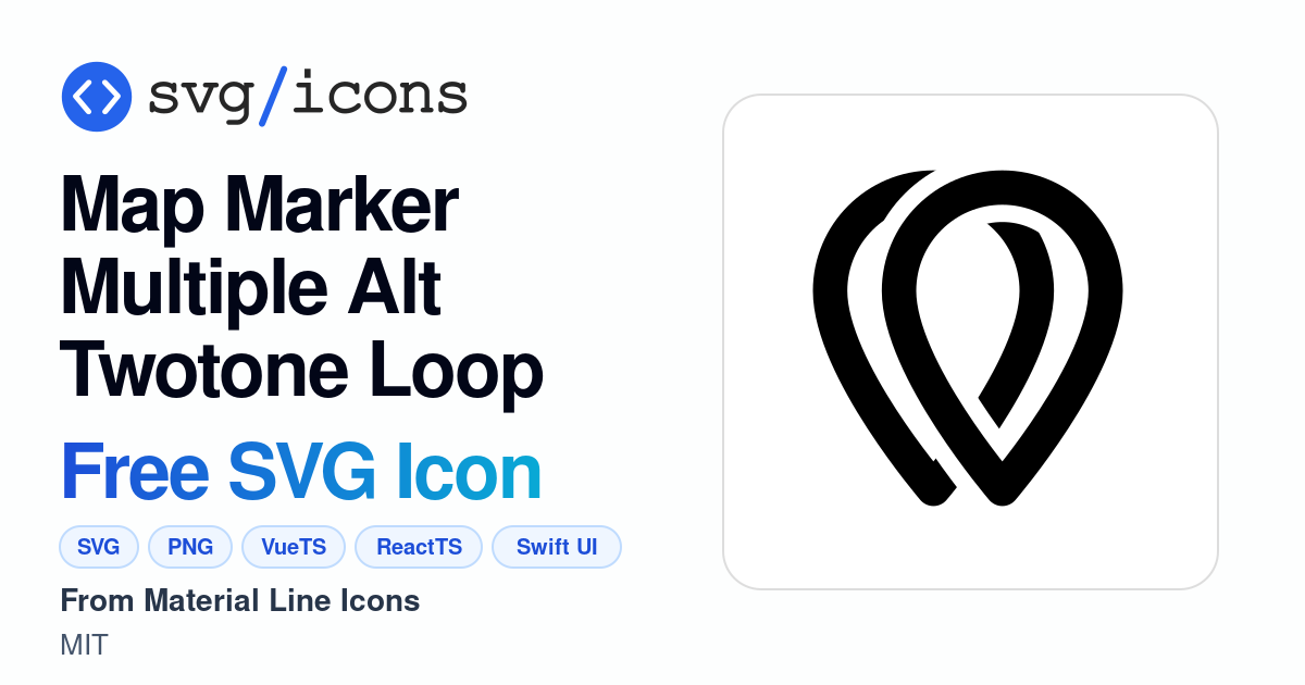 Map-marker-multiple-alt-twotone-loop SVG Icon - Free Map-marker ...