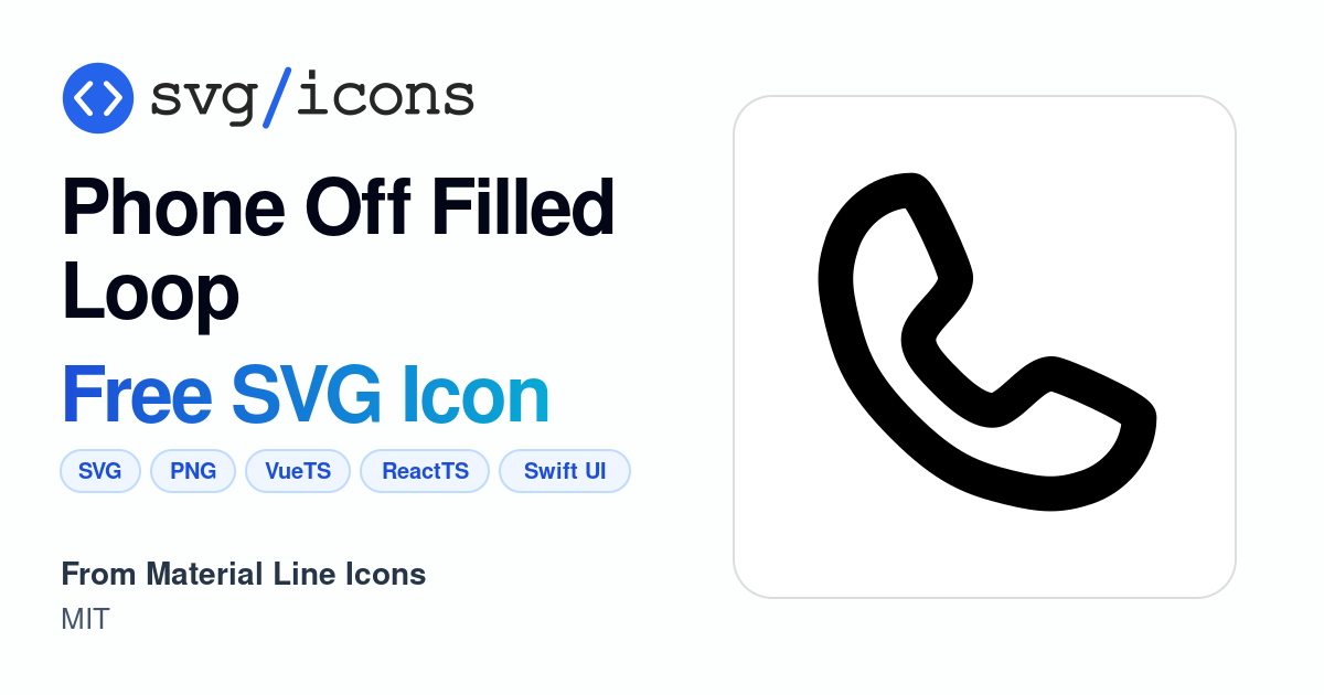 Phone-off-filled-loop SVG Icon - Free Phone-off-filled-loop PNG & SVG ...