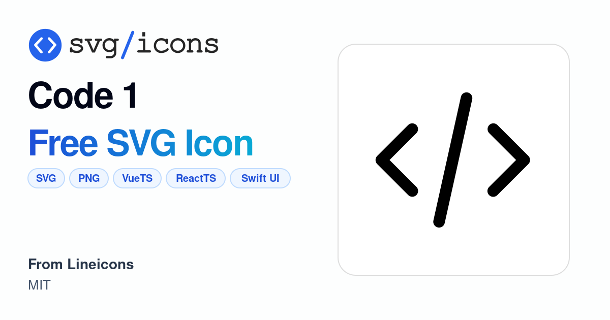 Code-1 SVG Icon - Free Code-1 PNG & SVG Download