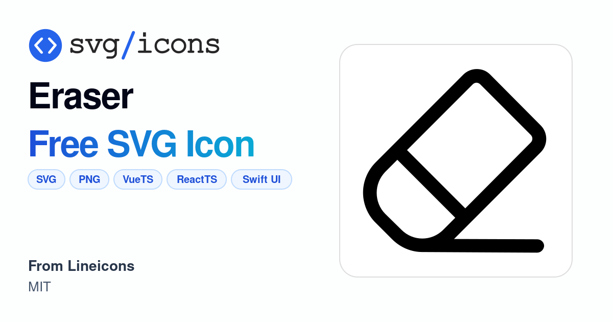 Eraser SVG Icon - Free Eraser PNG & SVG Download