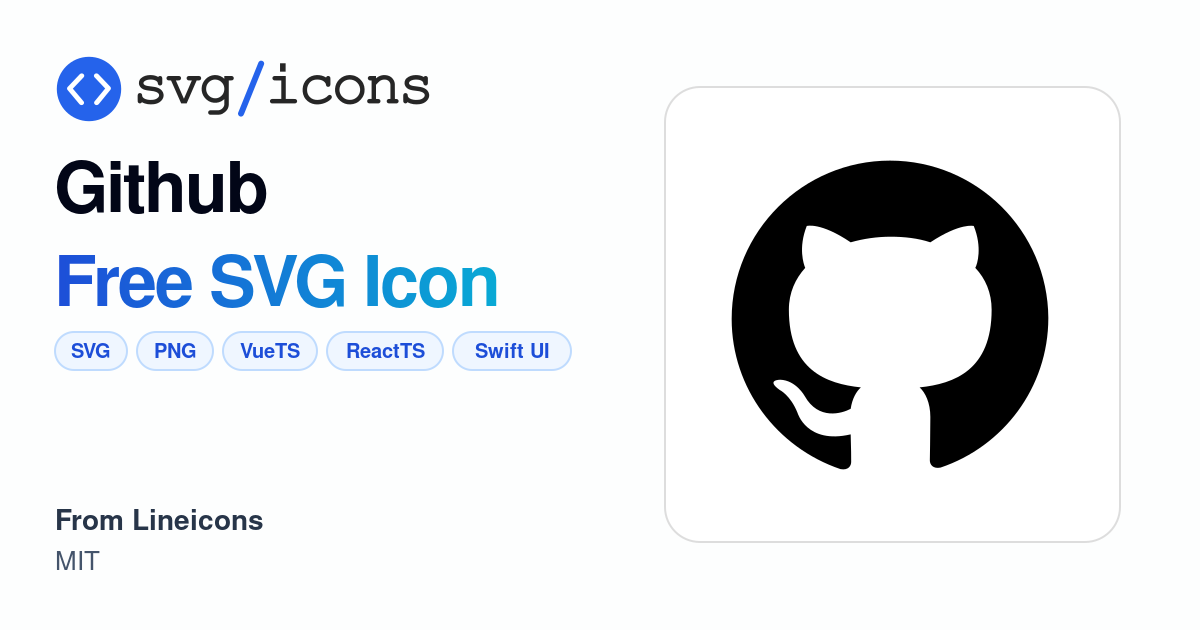 Github SVG Icon - Free Github PNG & SVG Download