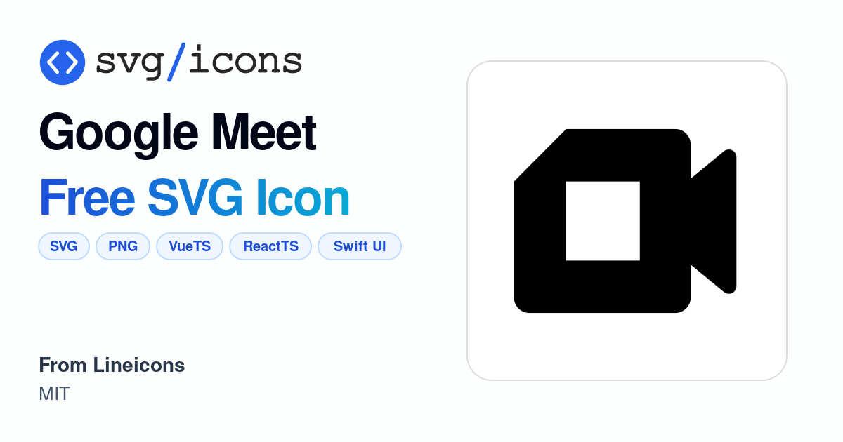 Google-meet SVG Icon - Free Google-meet PNG & SVG Download