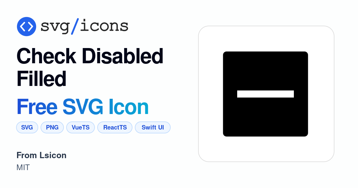Check-disabled-filled SVG Icon - Free Check-disabled-filled PNG & SVG ...