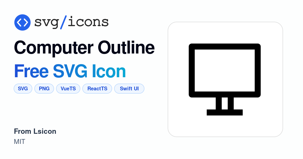 Computer-outline SVG Icon - Free Computer-outline PNG & SVG Download