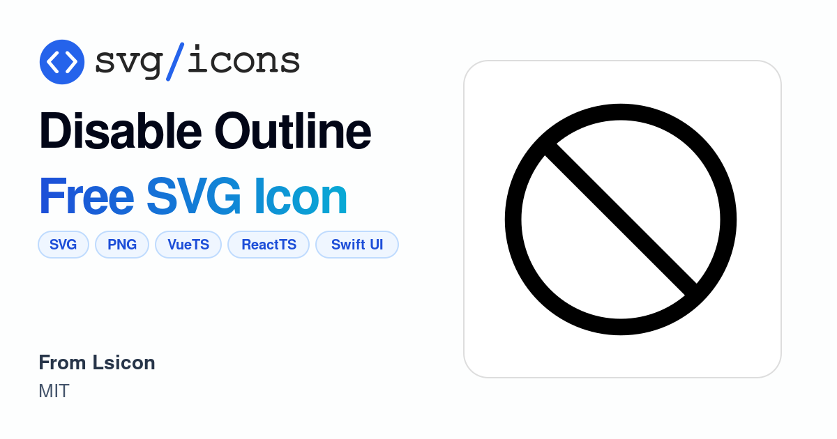 Disable-outline SVG Icon - Free Disable-outline PNG & SVG Download