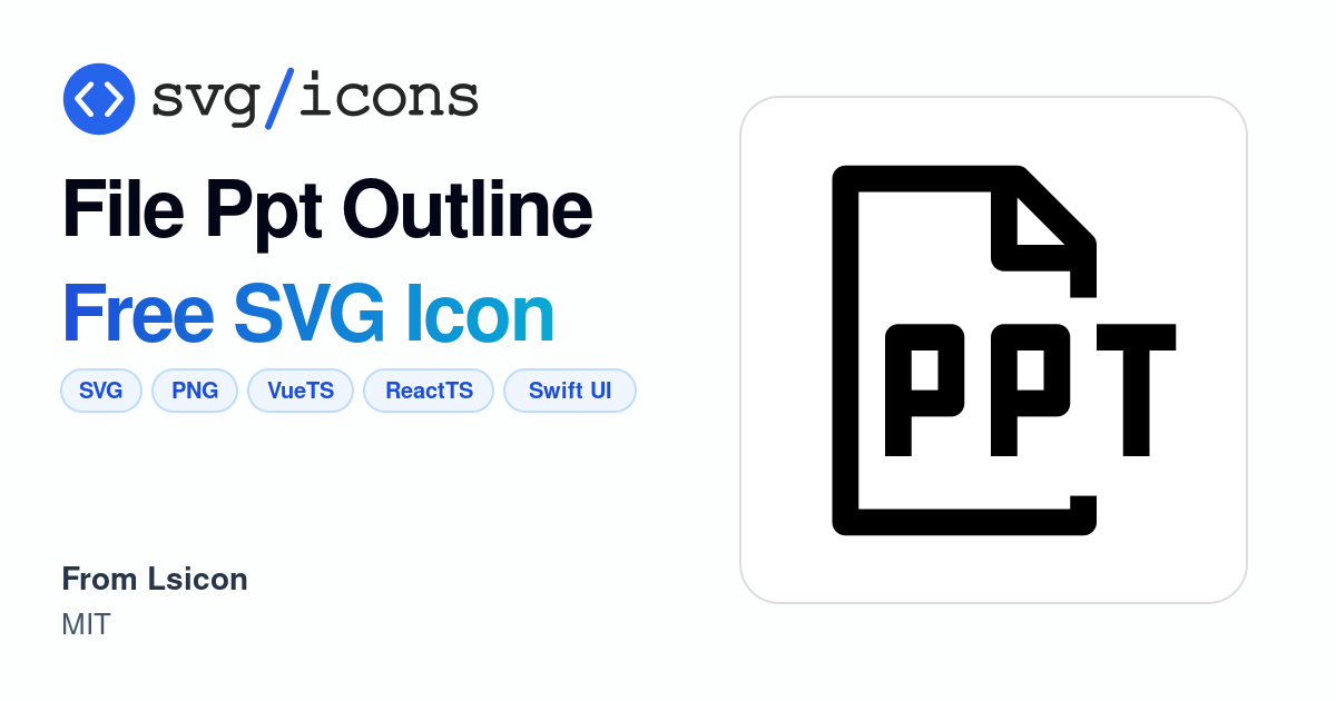 File-ppt-outline SVG Icon - Free File-ppt-outline PNG & SVG Download
