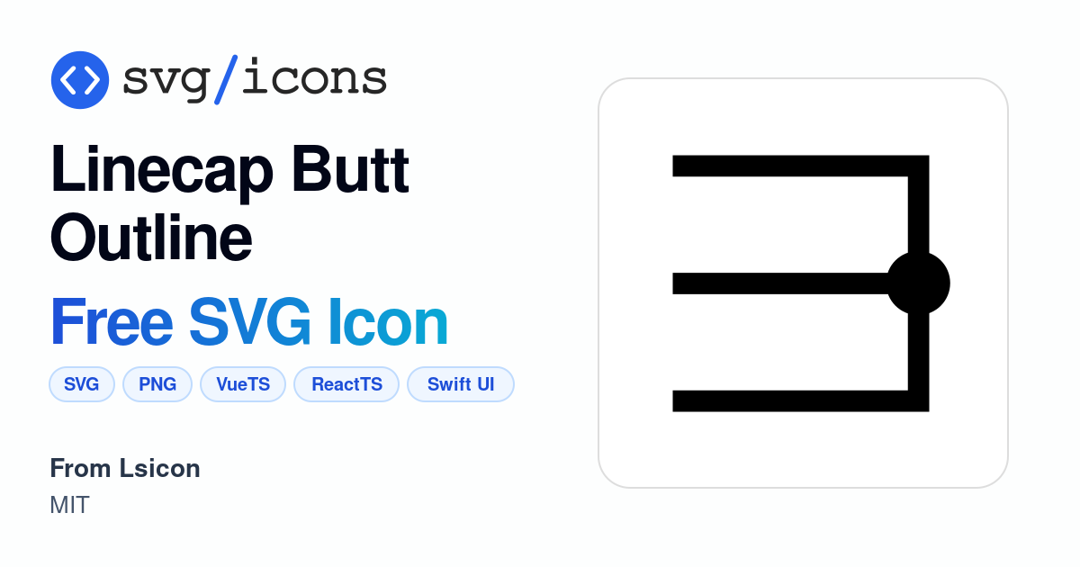 Linecap-butt-outline SVG Icon - Free Linecap-butt-outline PNG & SVG ...