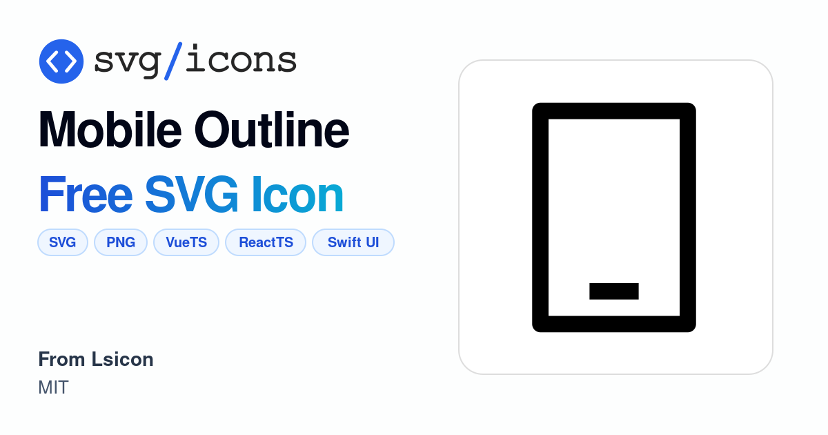Mobile-outline SVG Icon - Free Mobile-outline PNG & SVG Download