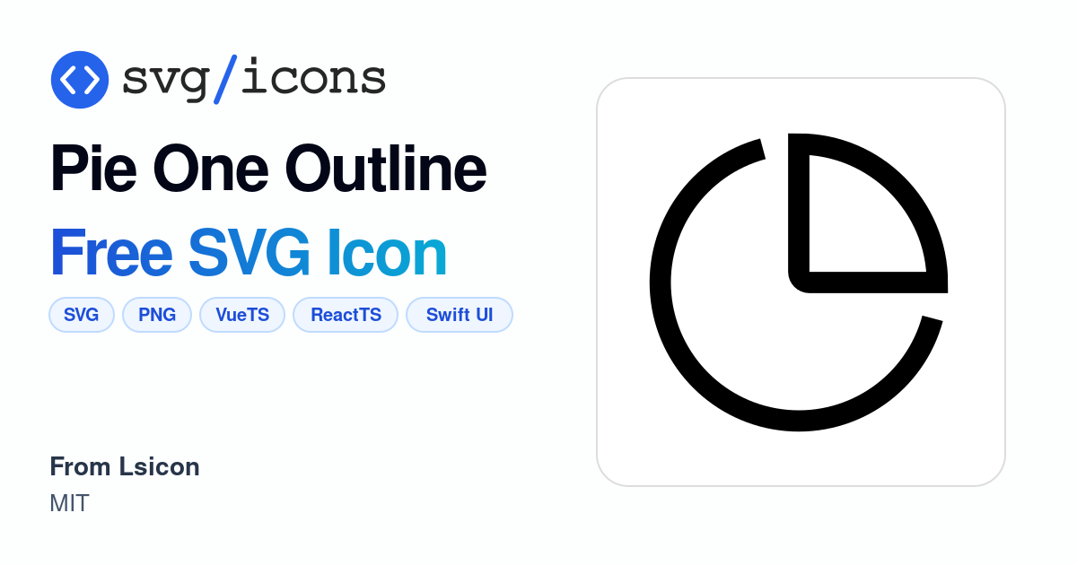 Pie-one-outline SVG Icon - Free Pie-one-outline PNG & SVG Download