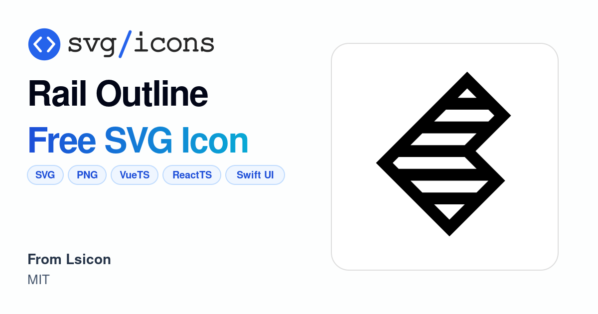 Rail-outline SVG Icon - Free Rail-outline PNG & SVG Download