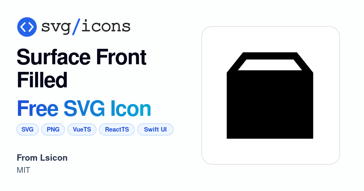 Surface-front-filled SVG Icon - Free Surface-front-filled PNG & SVG ...