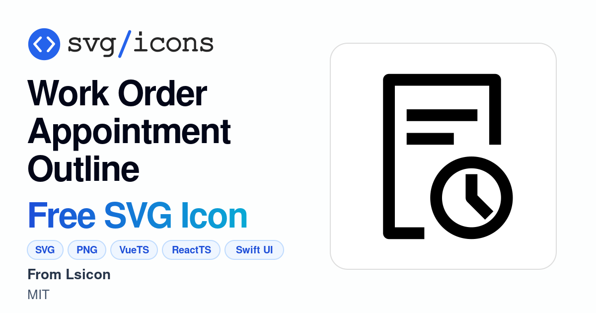 Work-order-appointment-outline SVG Icon - Free Work-order-appointment ...