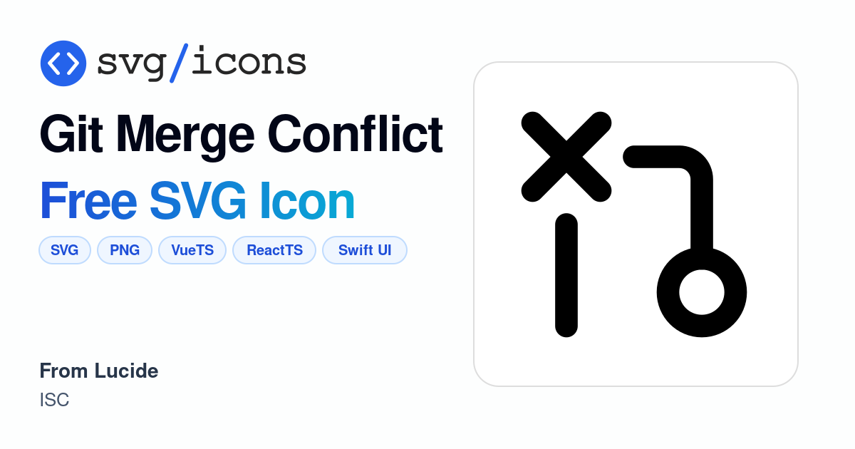 Git-merge-conflict SVG Icon - Free Git-merge-conflict PNG & SVG Download