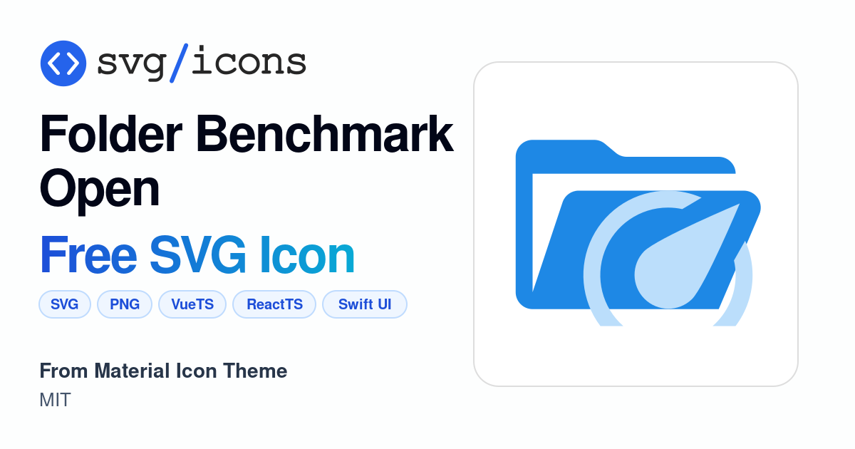 Folder-benchmark-open SVG Icon - Free Folder-benchmark-open PNG & SVG ...