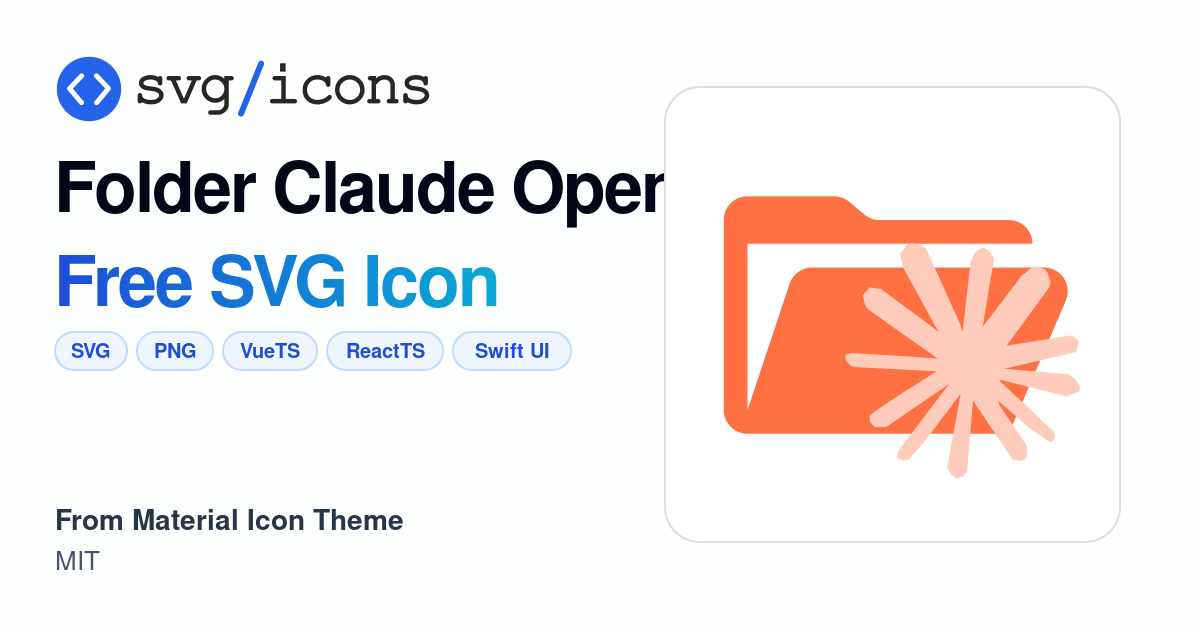 Folder-claude-open SVG Icon - Free Folder-claude-open PNG & SVG Download