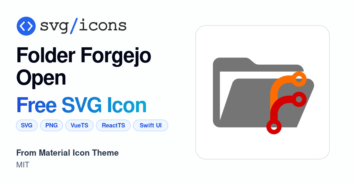 Folder-forgejo-open SVG Icon - Free Folder-forgejo-open PNG & SVG Download
