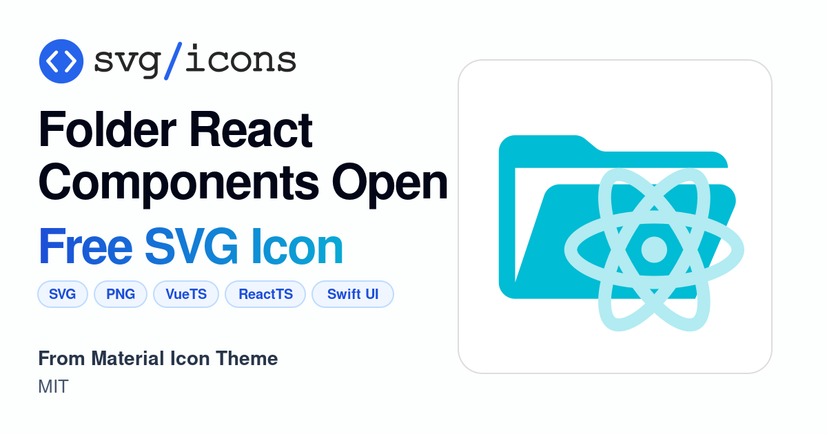 Folder-react-components-open SVG Icon - Free Folder-react-components ...