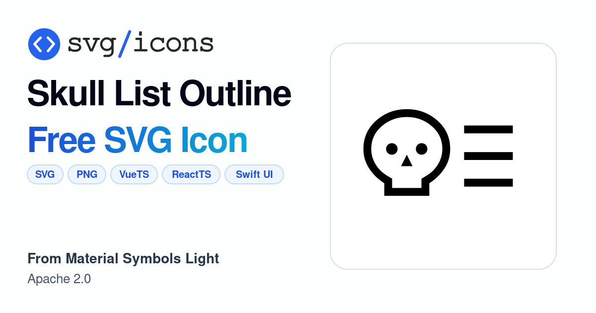 Skull-list-outline SVG Icon - Free Skull-list-outline PNG & SVG Download