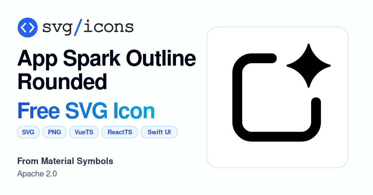 App-spark-outline-rounded SVG Icon - Free App-spark-outline-rounded PNG ...