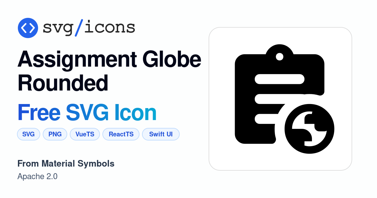 Assignment-globe-rounded SVG Icon - Free Assignment-globe-rounded PNG ...