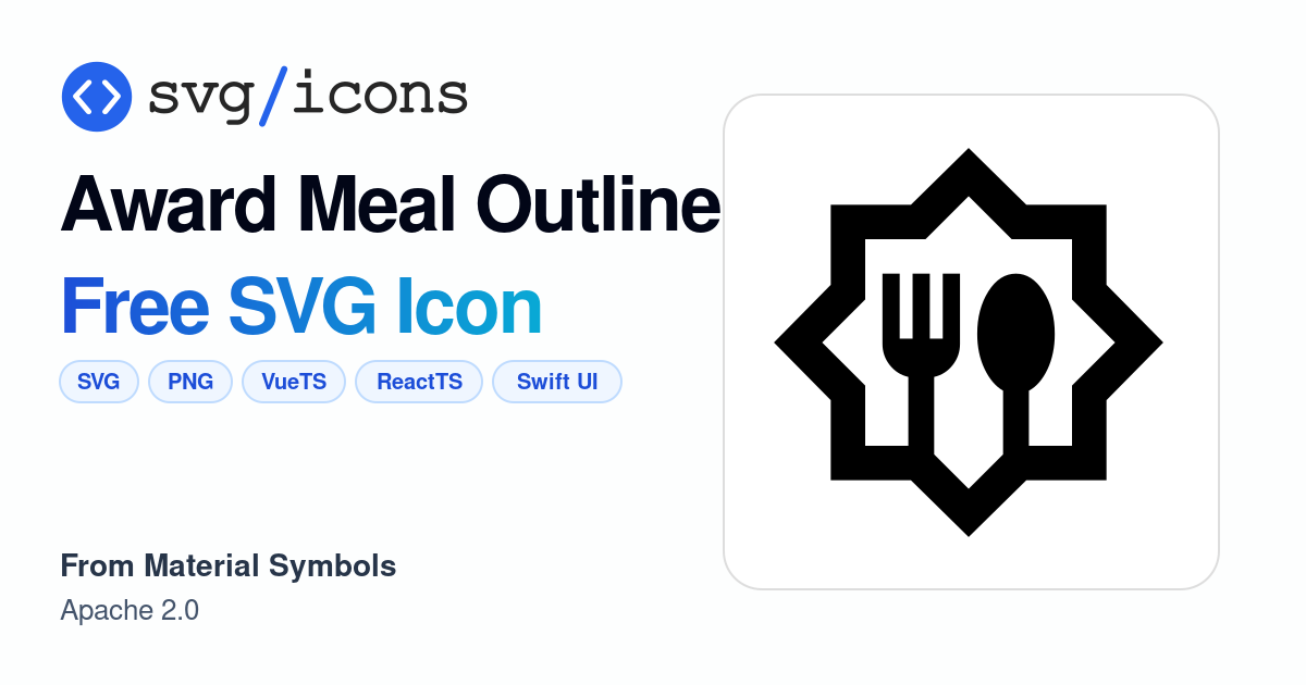 Award-meal-outline SVG Icon - Free Award-meal-outline PNG & SVG Download