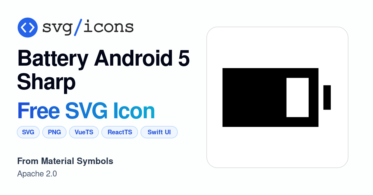 Battery-android-5-sharp SVG Icon - Free Battery-android-5-sharp PNG ...