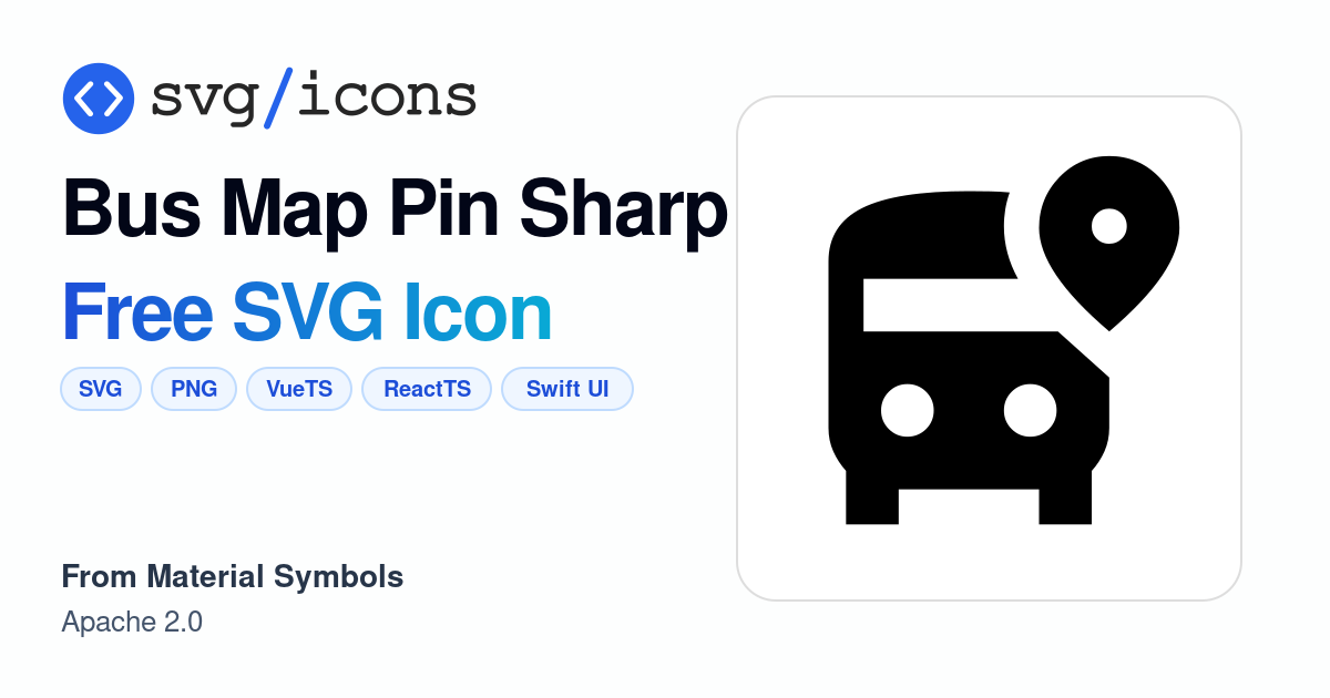 Bus-map-pin-sharp SVG Icon - Free Bus-map-pin-sharp PNG & SVG Download
