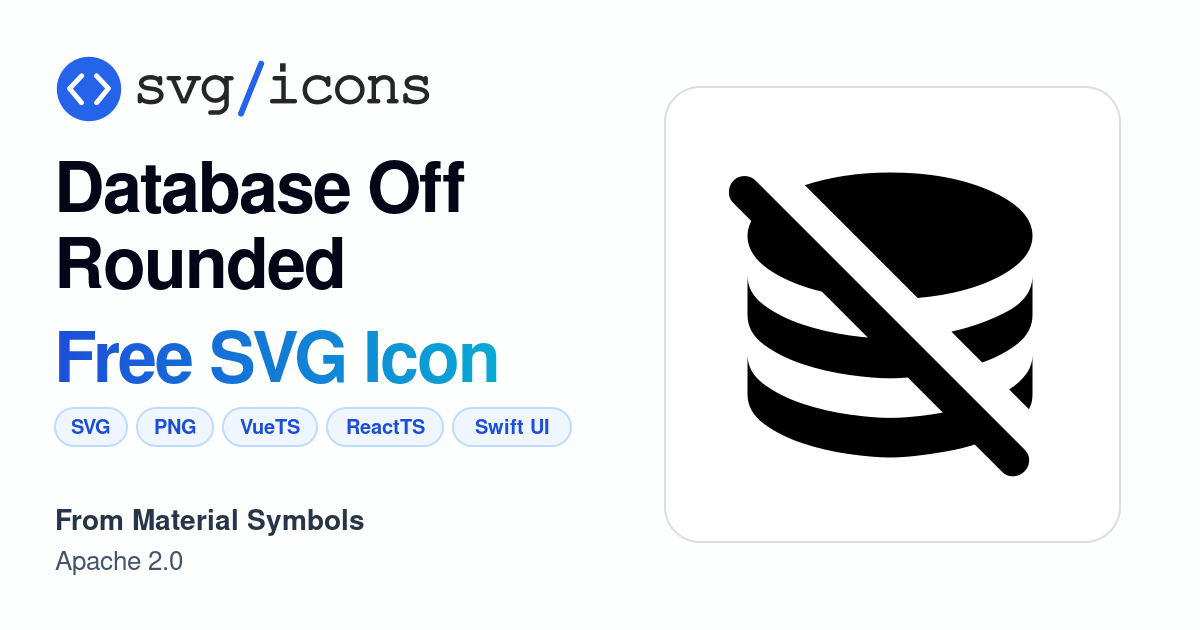 Database-off-rounded SVG Icon - Free Database-off-rounded PNG & SVG ...