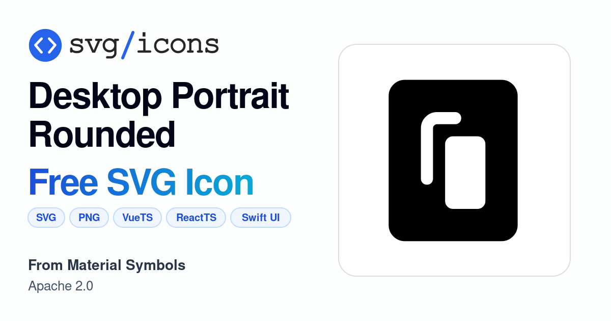 Desktop-portrait-rounded SVG Icon - Free Desktop-portrait-rounded PNG ...