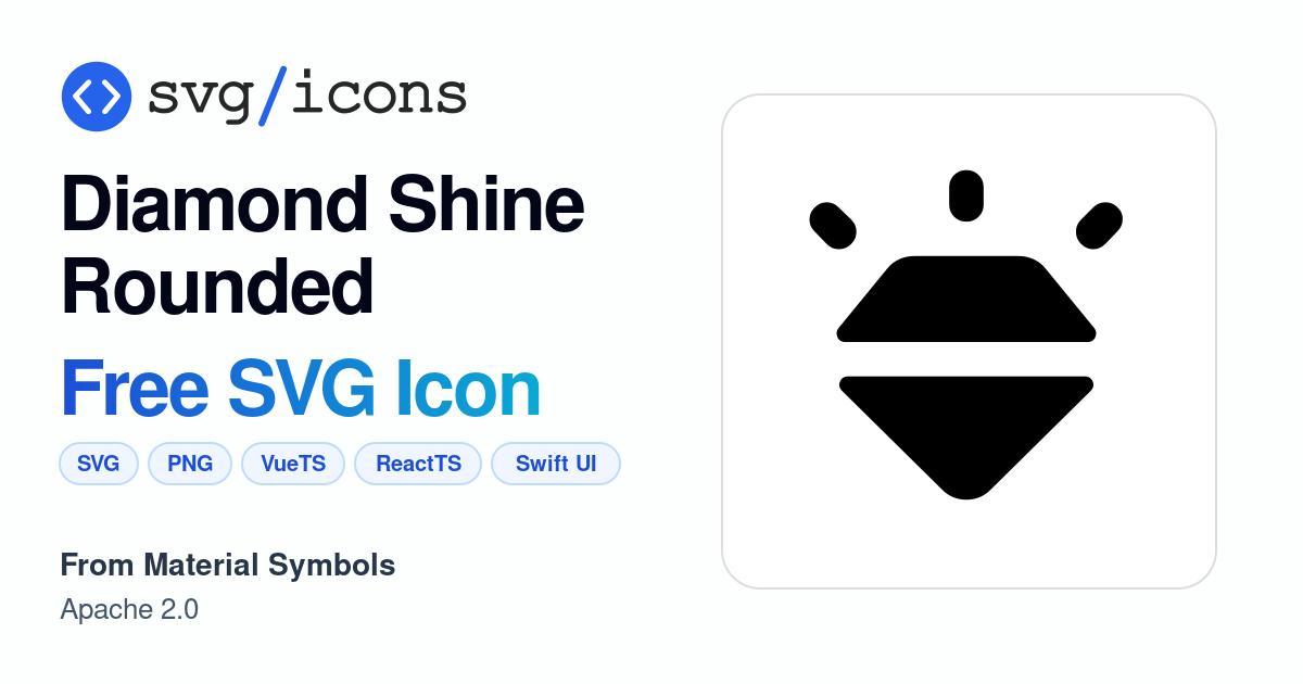 Diamond-shine-rounded SVG Icon - Free Diamond-shine-rounded PNG & SVG ...