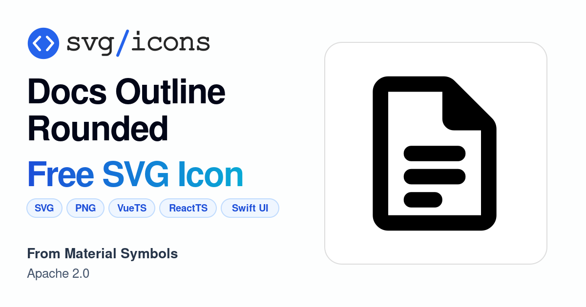 Docs-outline-rounded SVG Icon - Free Docs-outline-rounded PNG & SVG ...