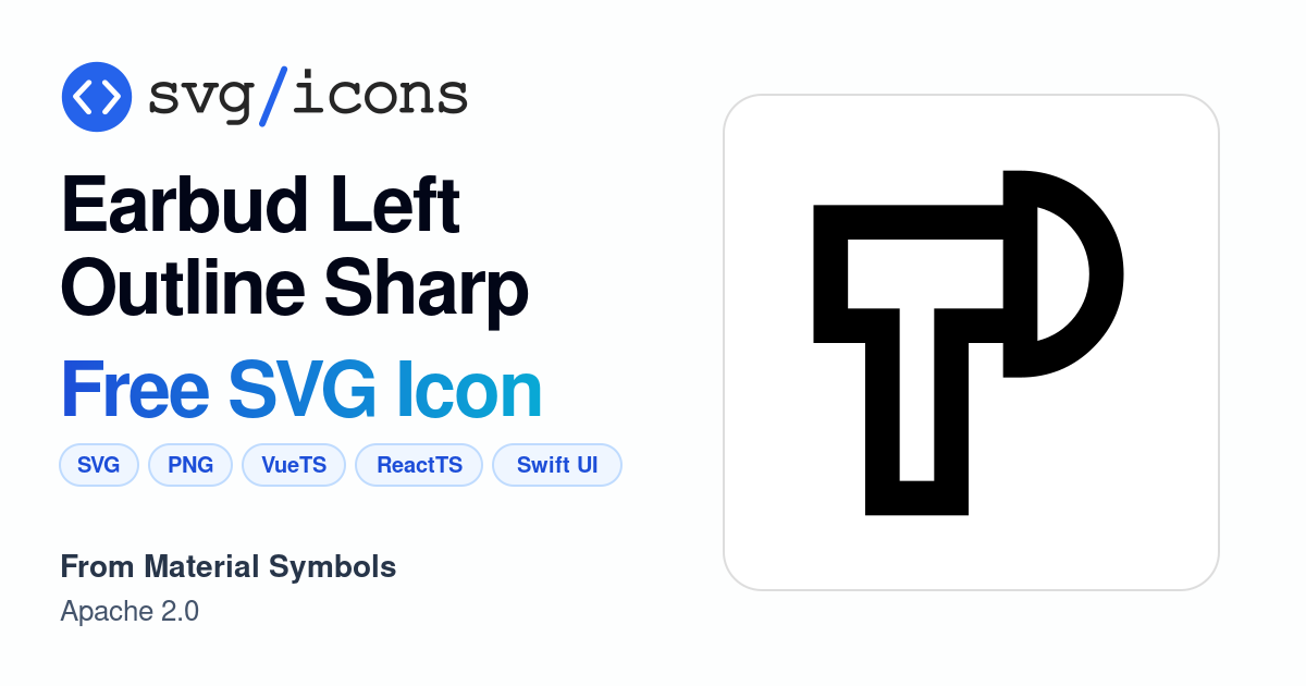 Earbud-left-outline-sharp SVG Icon - Free Earbud-left-outline-sharp PNG ...