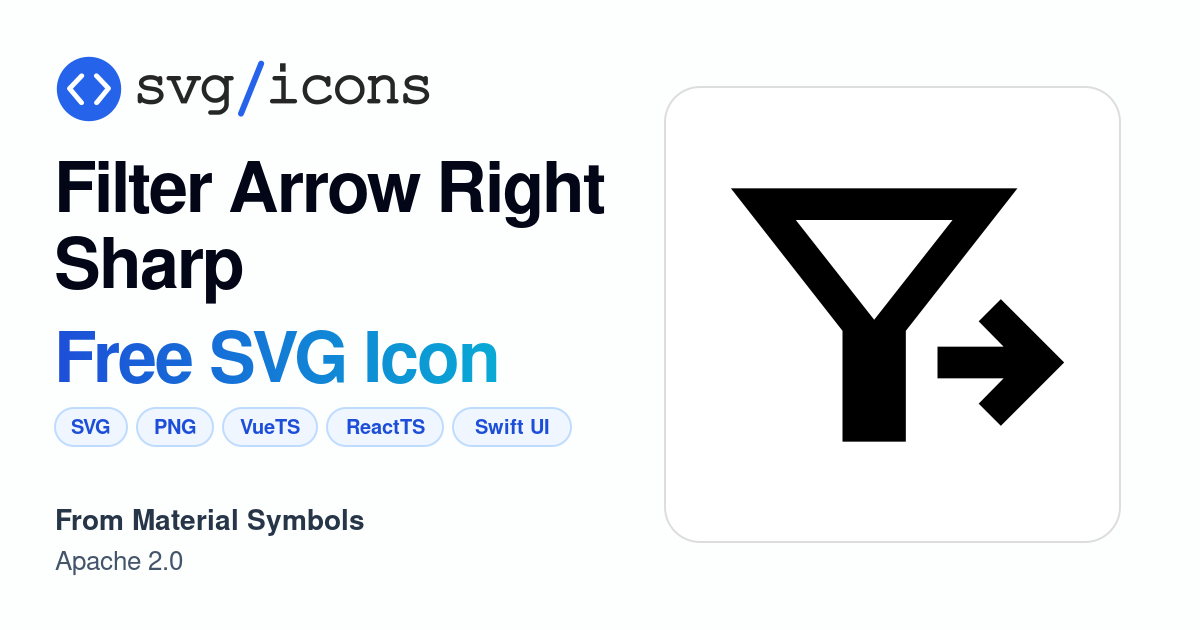 Filter-arrow-right-sharp SVG Icon - Free Filter-arrow-right-sharp PNG ...
