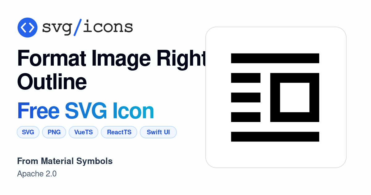 Format-image-right-outline SVG Icon - Free Format-image-right-outline ...