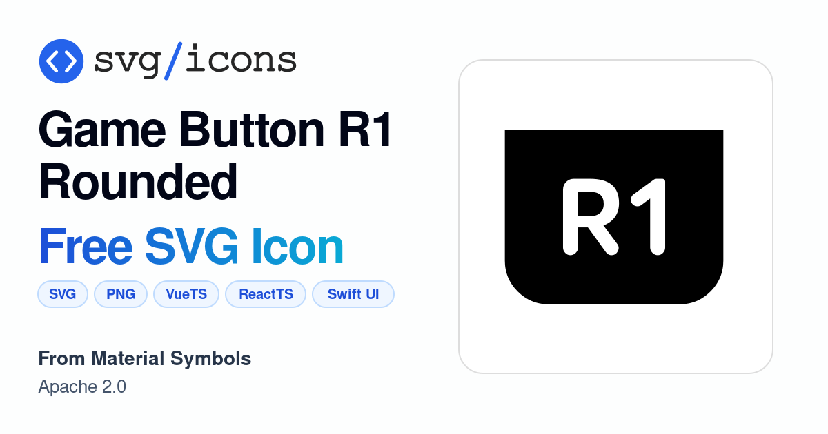 Game-button-r1-rounded SVG Icon - Free Game-button-r1-rounded PNG & SVG ...