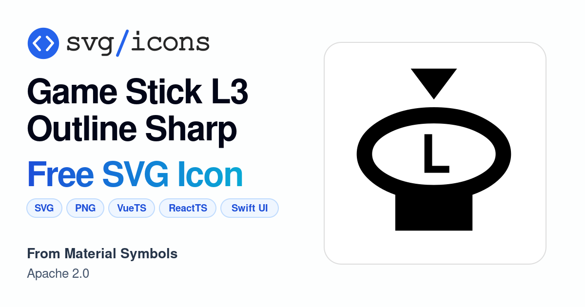 Game-stick-l3-outline-sharp SVG Icon - Free Game-stick-l3-outline-sharp ...
