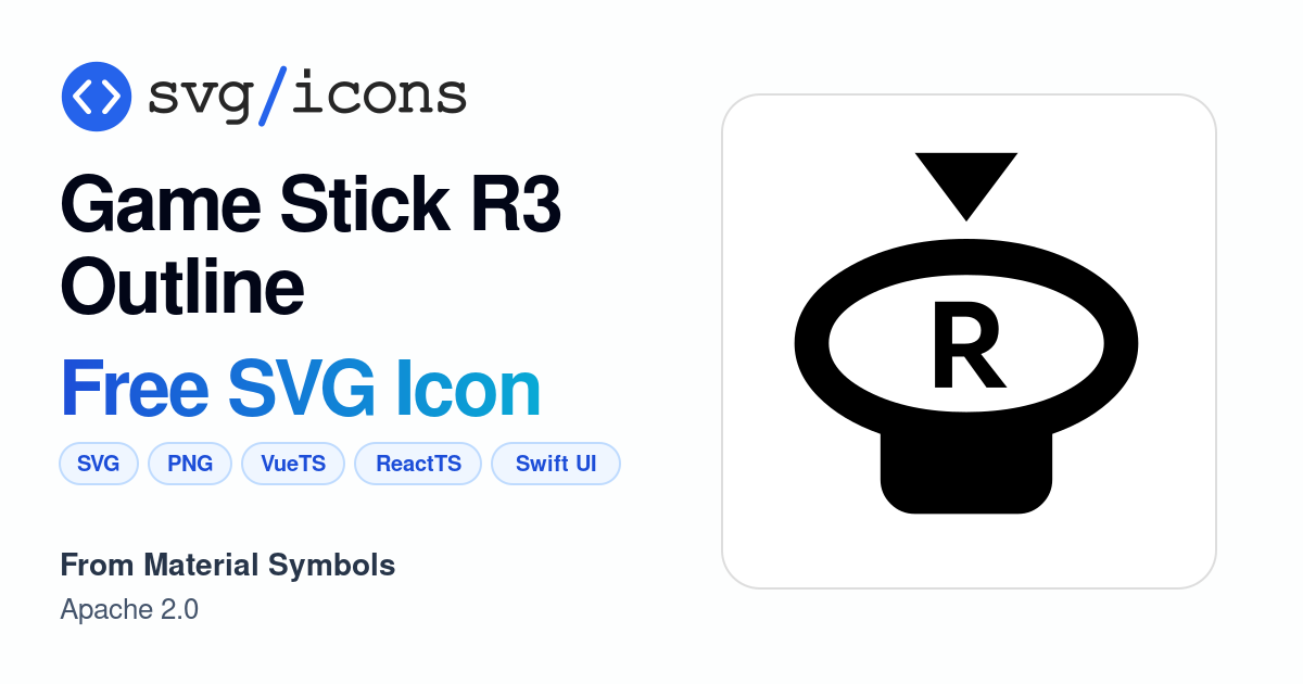 Game-stick-r3-outline SVG Icon - Free Game-stick-r3-outline PNG & SVG ...