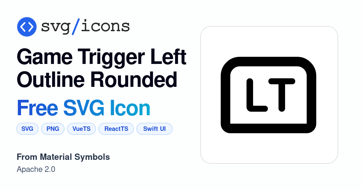 Game-trigger-left-outline-rounded SVG Icon - Free Game-trigger-left ...