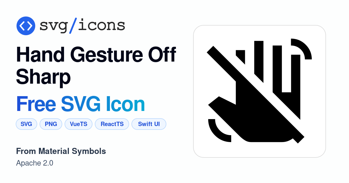 Hand-gesture-off-sharp SVG Icon - Free Hand-gesture-off-sharp PNG & SVG ...