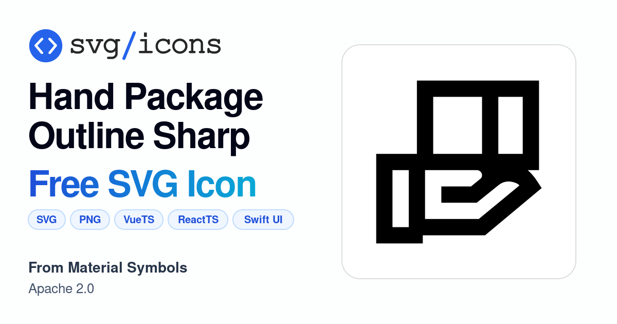 Hand-package-outline-sharp SVG Icon - Free Hand-package-outline-sharp ...