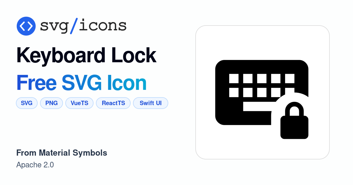 Keyboard-lock SVG Icon - Free Keyboard-lock PNG & SVG Download