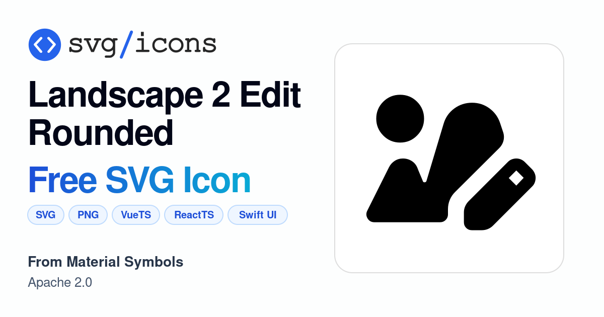 Landscape-2-edit-rounded SVG Icon - Free Landscape-2-edit-rounded PNG ...