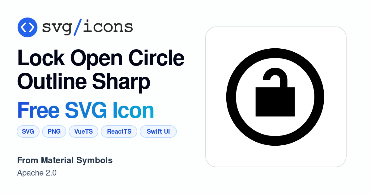 Lock-open-circle-outline-sharp SVG Icon - Free Lock-open-circle-outline ...