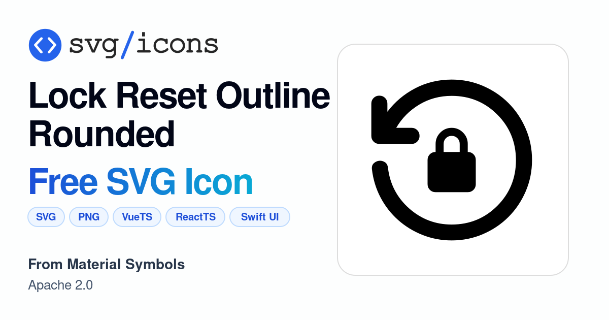 Lock-reset-outline-rounded SVG Icon - Free Lock-reset-outline-rounded ...